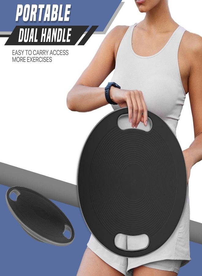 TORIOX لوح التوازن المتذبذب من توريوكس بمقابض، قطر 42 بوصة، سطح مانع للانزلاق، لتدريبات التوازن، والعلاج الطبيعي، وتمارين تقوية عضلات الجذع، مناسب للاستخدام في الصالات الرياضية الداخلية والخارجية والمنزلية. - Image 5